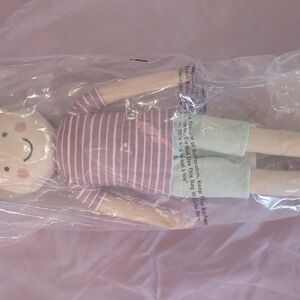 Striped Pink and White Doll